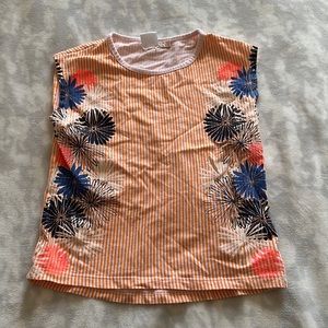 Billieblush sz 5 sleeveless top striped floral